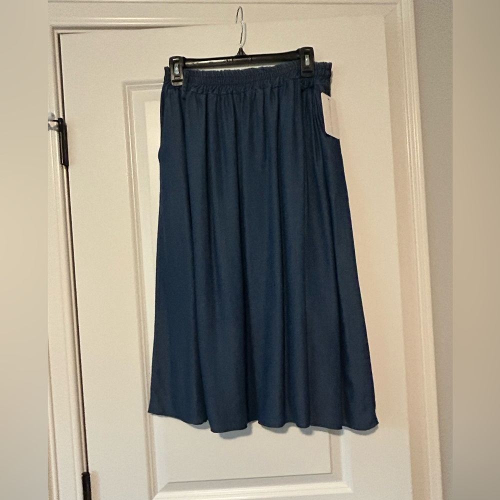 Super soft denim Navy Blue chambray Women's Skirt